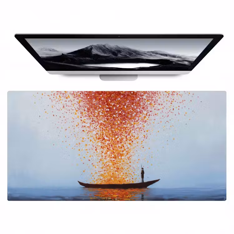 Wolk - Confetti - Boot - Wateroppervlakte Muismat XXL klein -zzz3d