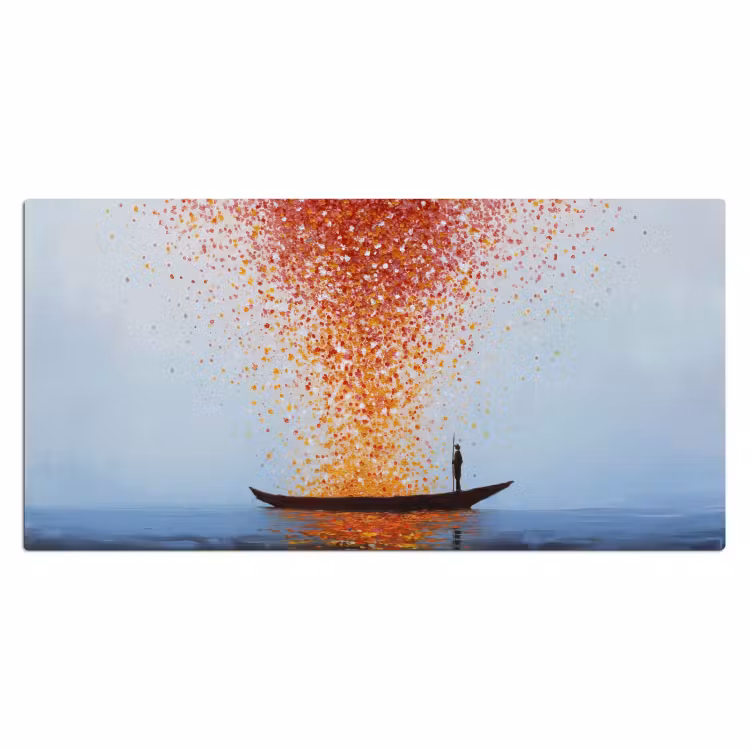 Wolk - Confetti - Boot - Wateroppervlakte Muismat XXL klein -3d_leeg