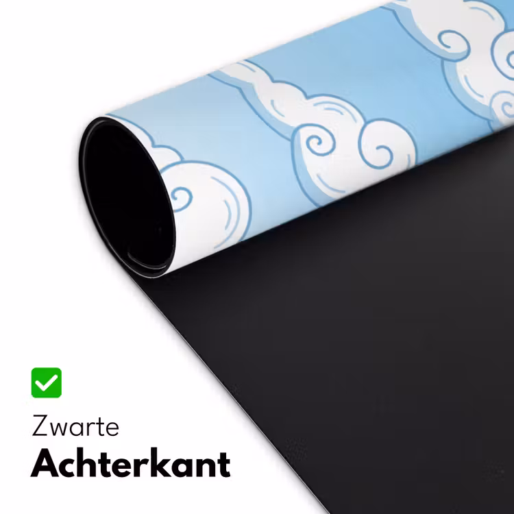 Wolk - Lucht - Cartoon - Blauw - Wit Muismat XXL klein -sfeer2