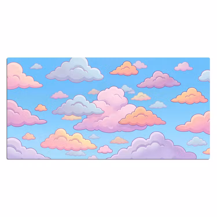 Wolk - Lucht - Natuur - Illustratie - Pastel Muismat XXL klein -3d_leeg