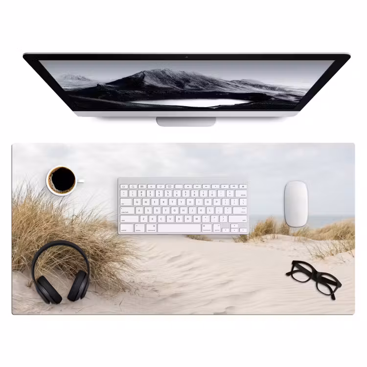 Wolken - Duinlandschap - Zand Muismat XXL klein -3d