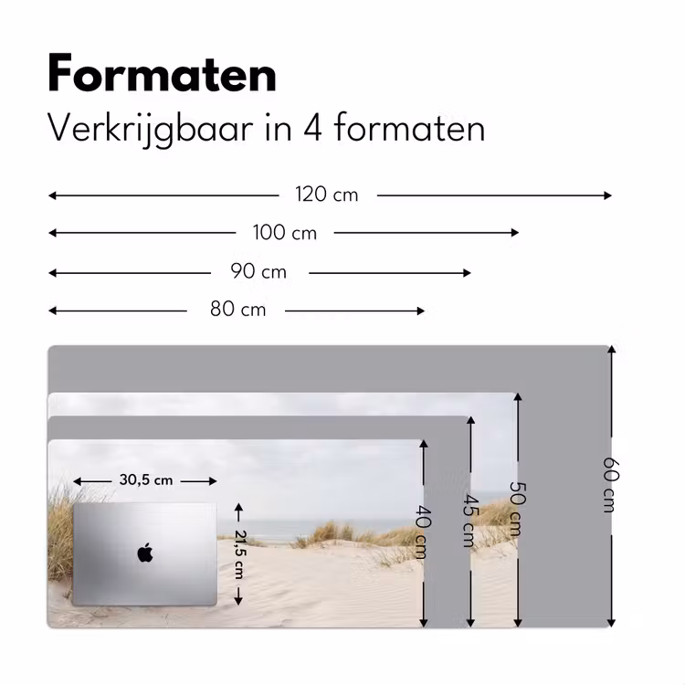 Wolken - Duinlandschap - Zand Muismat XXL klein -sfeer5