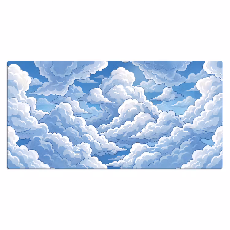 Wolken - Hemel - Abstract - Wit Muismat XXL klein -3d_leeg