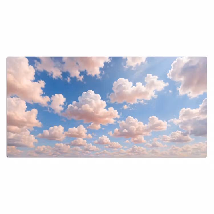Wolken - Hemel - Natuur - Licht - Blauw Muismat XXL klein -3d_leeg