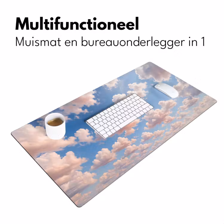 Wolken - Hemel - Natuur - Licht - Blauw Muismat XXL klein -sfeer4