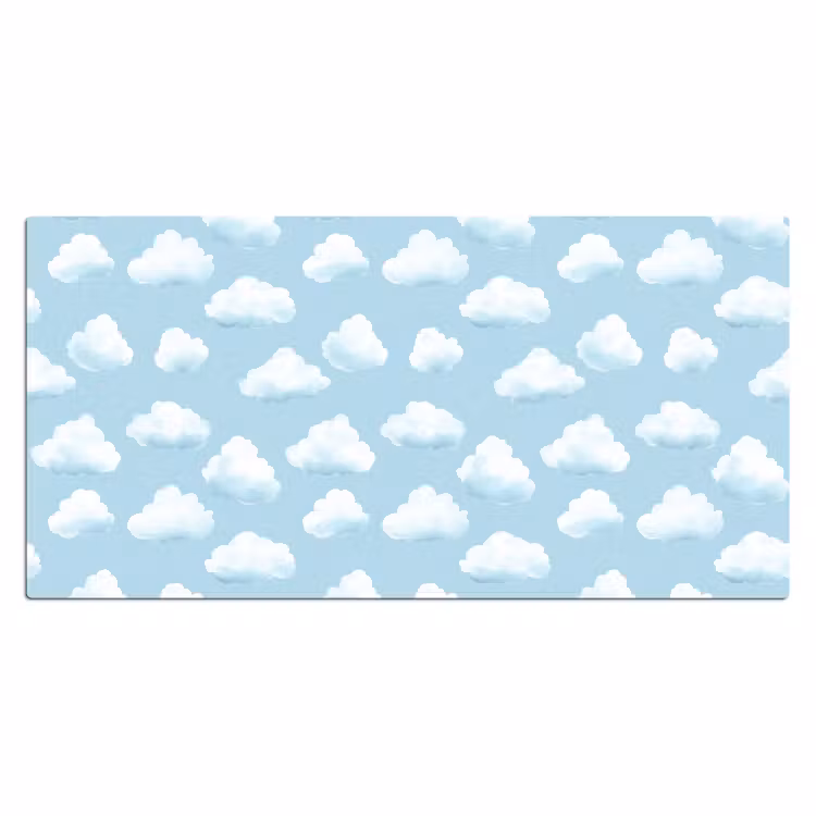 Wolken - Illustratie - Blauw Muismat XXL klein 681 -3d_leeg