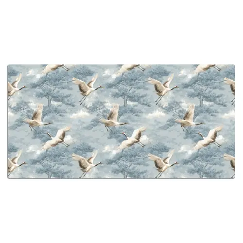 Wolken - Kraanvogels - Blauw Muismat XXL klein 681 -3d_leeg