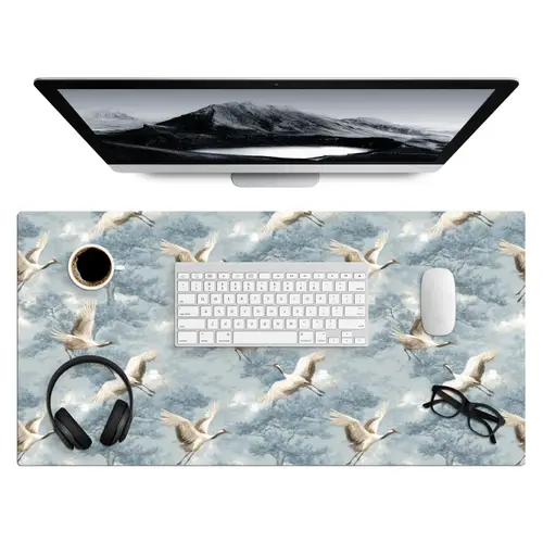 Wolken - Kraanvogels - Blauw Muismat XXL klein 681 -3d