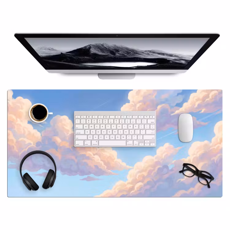 Wolken - Lucht - Natuur - Blauw Muismat XXL klein -3d