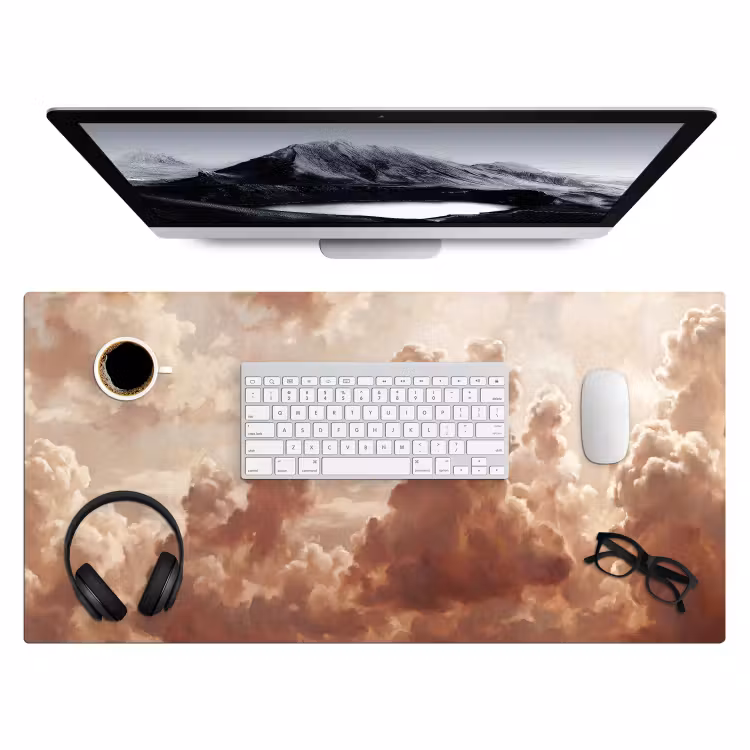 Wolken - Lucht - Natuur - Modern - Bruin Muismat XXL klein -3d