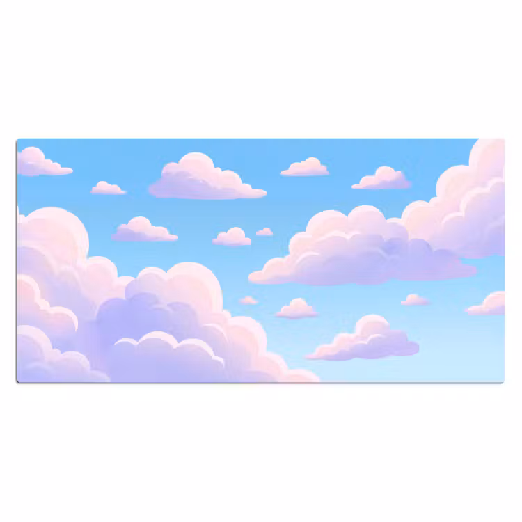 Wolken - Roze - Blauw - Natuur - Modern Muismat XXL klein -3d_leeg