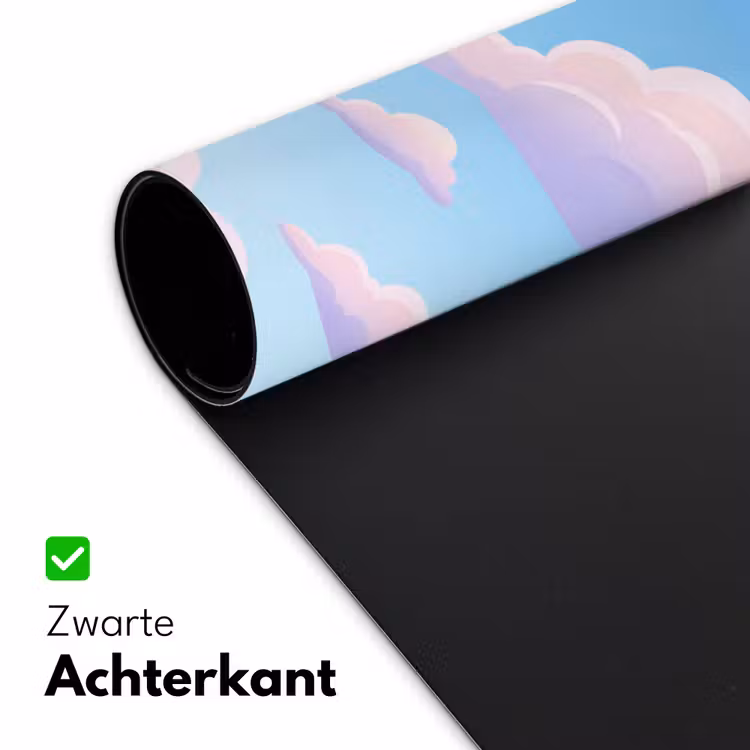 Wolken - Roze - Blauw - Natuur - Modern Muismat XXL klein -sfeer2