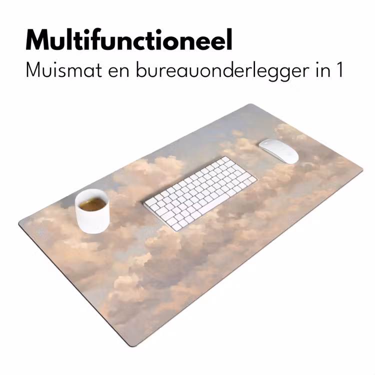 Wolken - Zacht - Natuur - Klassiek - Beige Muismat XXL klein -sfeer4