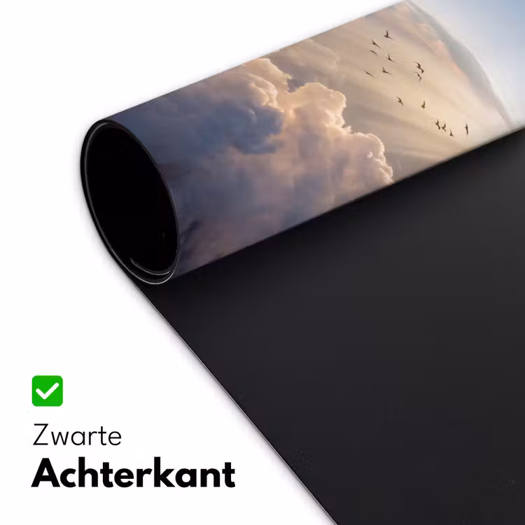 Wolken - Zonnestralen - Natuur - Wit Muismat XXL klein -sfeer2