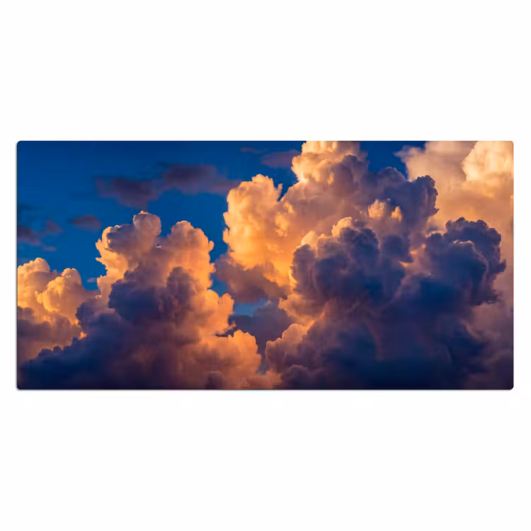 Wolken - Zonsondergang - Natuur - Oranje - Blauw Muismat XXL klein -3d_leeg