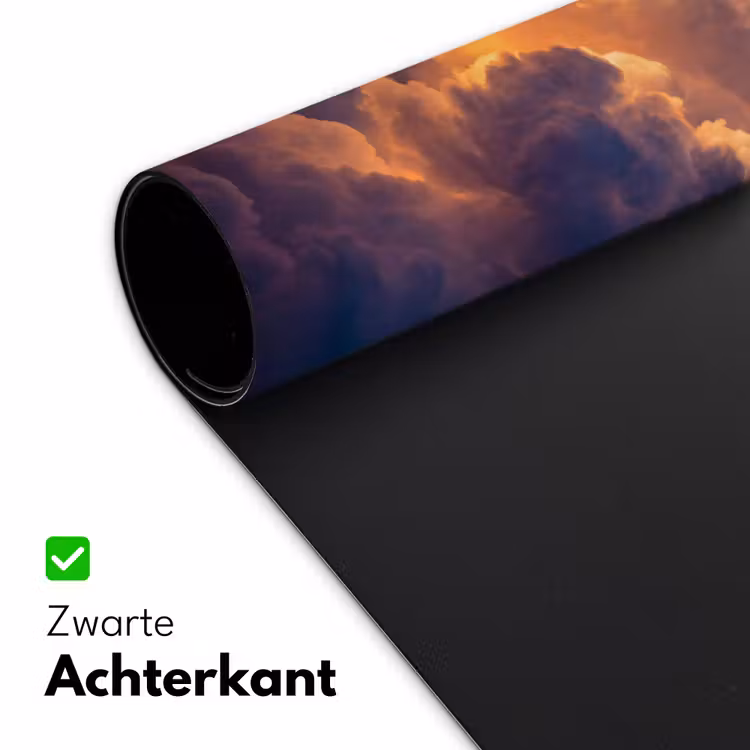 Wolken - Zonsondergang - Natuur - Oranje - Blauw Muismat XXL klein -sfeer2