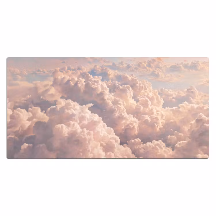 Wolken - Zonsondergang - Natuur - Pastel - Roze Muismat XXL klein -3d_leeg