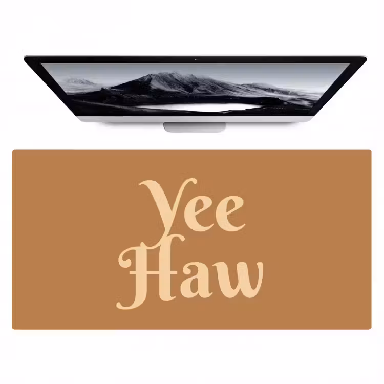 Yee haw - Bruin - Minimalistisch Muismat XXL klein -zzz3d