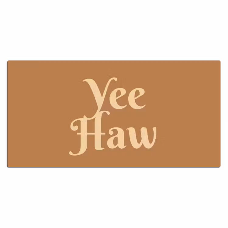 Yee haw - Bruin - Minimalistisch Muismat XXL klein -3d_leeg
