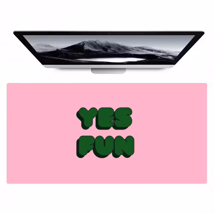 Yes fun - Groen - Roze Muismat XXL klein -zzz3d