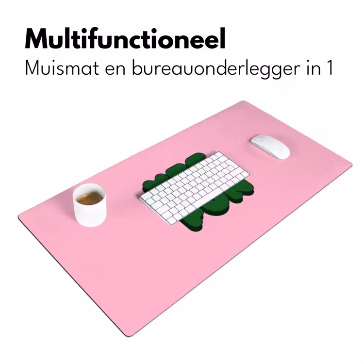 Yes fun - Groen - Roze Muismat XXL klein -sfeer4