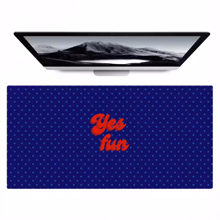 Yes fun - Rood - Blauw - Stippen Muismat XXL klein -zzz3d