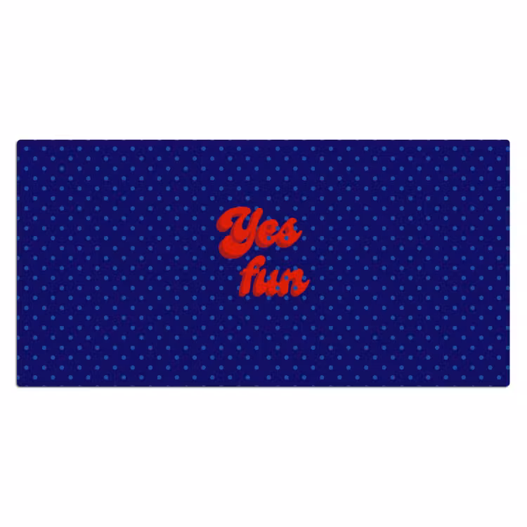 Yes fun - Rood - Blauw - Stippen Muismat XXL klein -3d_leeg