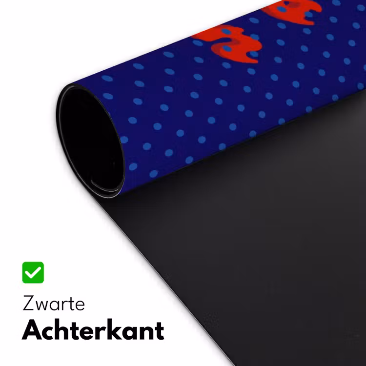 Yes fun - Rood - Blauw - Stippen Muismat XXL klein -sfeer2