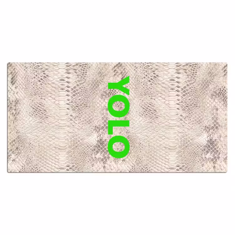 YOLO - Groen - Neon - Slangenprnt Muismat XXL klein -3d_leeg