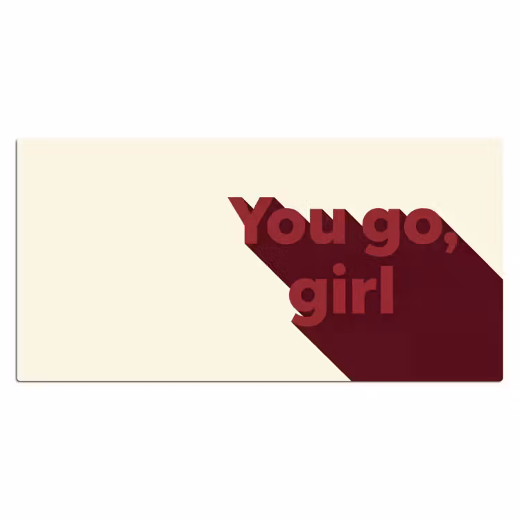 you go girl - 3D - Rood Muismat XXL klein -3d_leeg