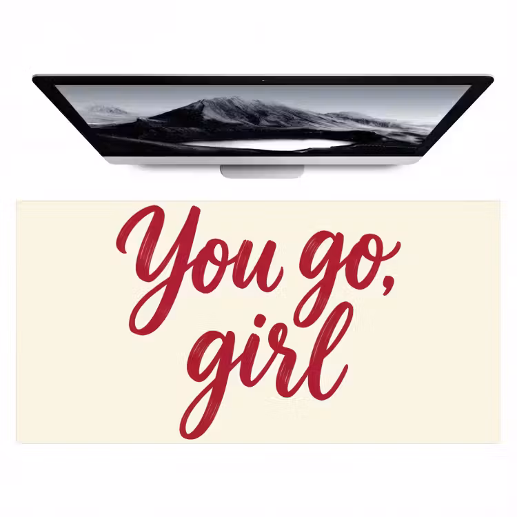 you go girl - Rood - Wit Muismat XXL klein -zzz3d
