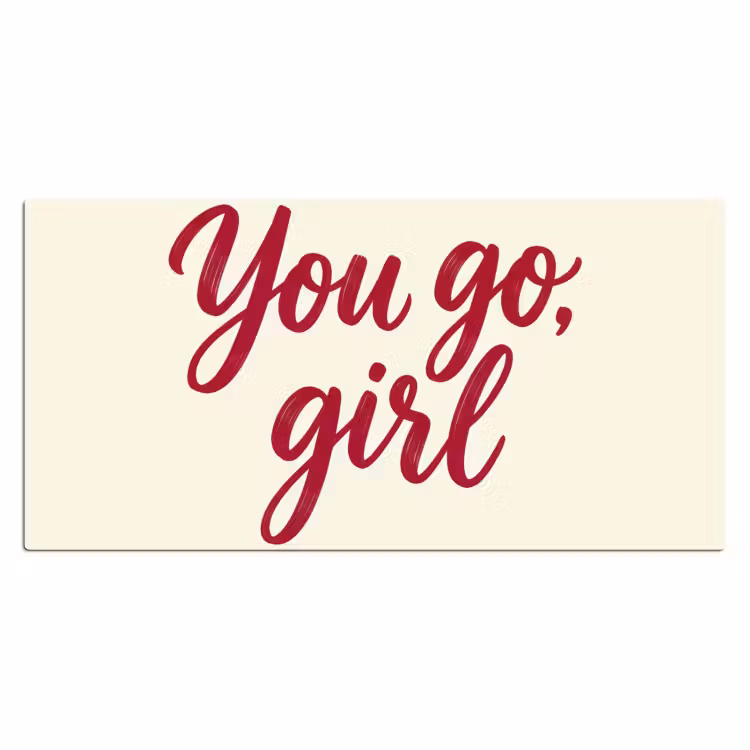 you go girl - Rood - Wit Muismat XXL klein -3d_leeg
