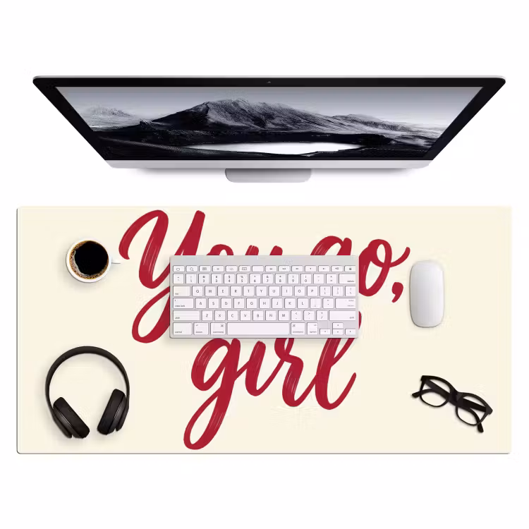 you go girl - Rood - Wit Muismat XXL klein -3d