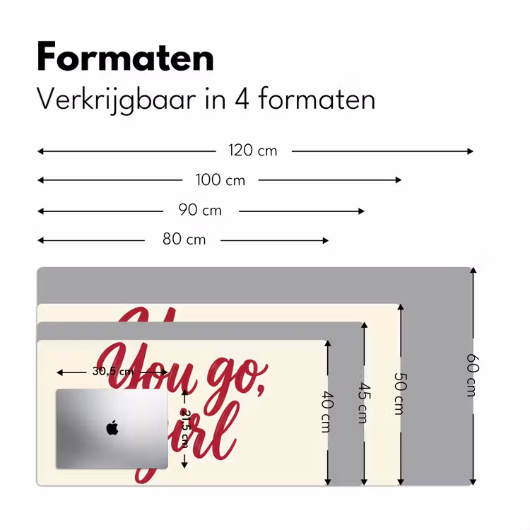 you go girl - Rood - Wit Muismat XXL klein -sfeer5