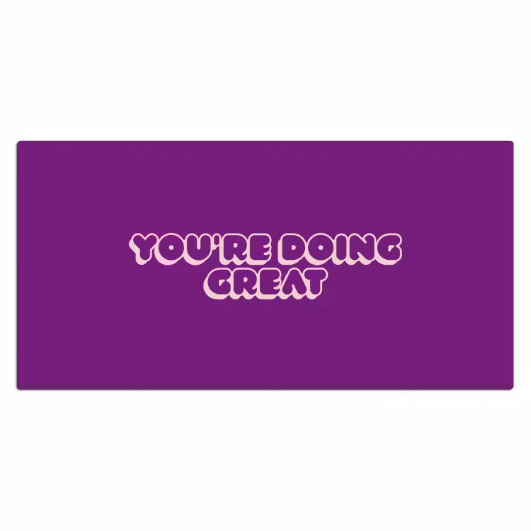 You're doing great - Paars - Bubble letters Muismat XXL klein -3d_leeg