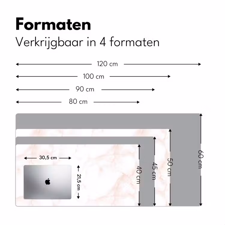Zalmroze - Marmer - Aders Muismat XXL klein 681 -sfeer5