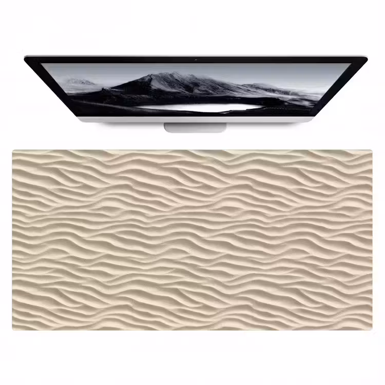 Zand - Golven - Beige Muismat XXL klein 681 -zzz3d