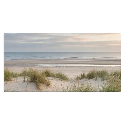 Zandstrand - Bewolkt - Duinen Muismat XXL klein -3d_leeg