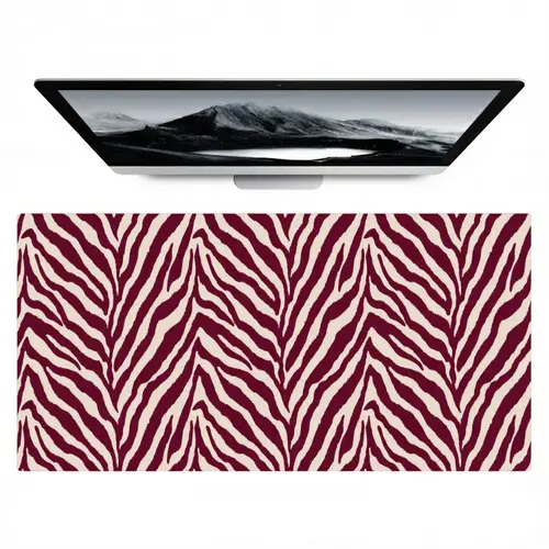 Zebra - Motief - Bordeaux - Rood Muismat XXL klein 681 -zzz3d