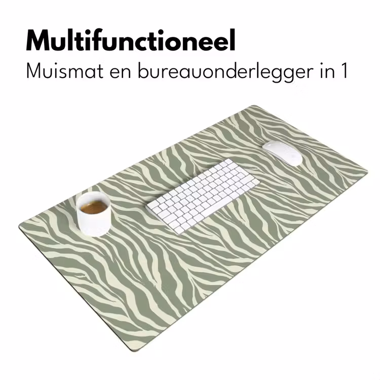 Zebra - Motief - Groen Muismat XXL klein 681 -sfeer4