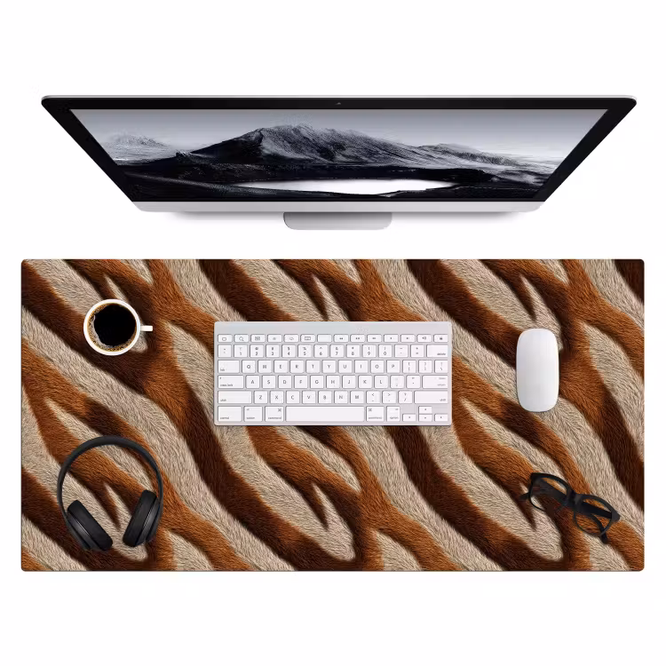Zebra - Patroon - Bruin Muismat XXL klein 681 -3d
