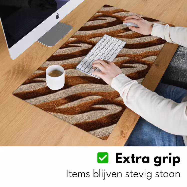 Zebra - Patroon - Bruin Muismat XXL klein 681 -sfeer3