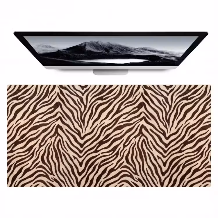 Zebra - Strepen - Bruin Muismat XXL klein -zzz3d