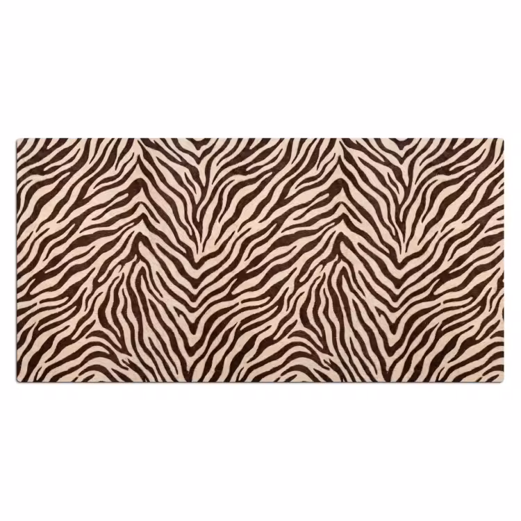Zebra - Strepen - Bruin Muismat XXL klein -3d_leeg