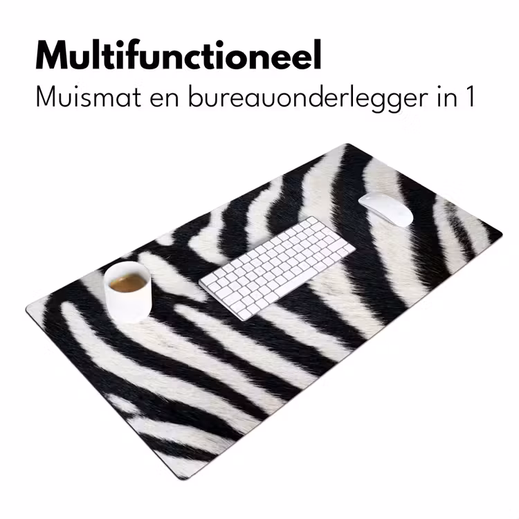 Zebra - Vacht - Klassiek - Zwart - Wit Muismat XXL klein -sfeer4