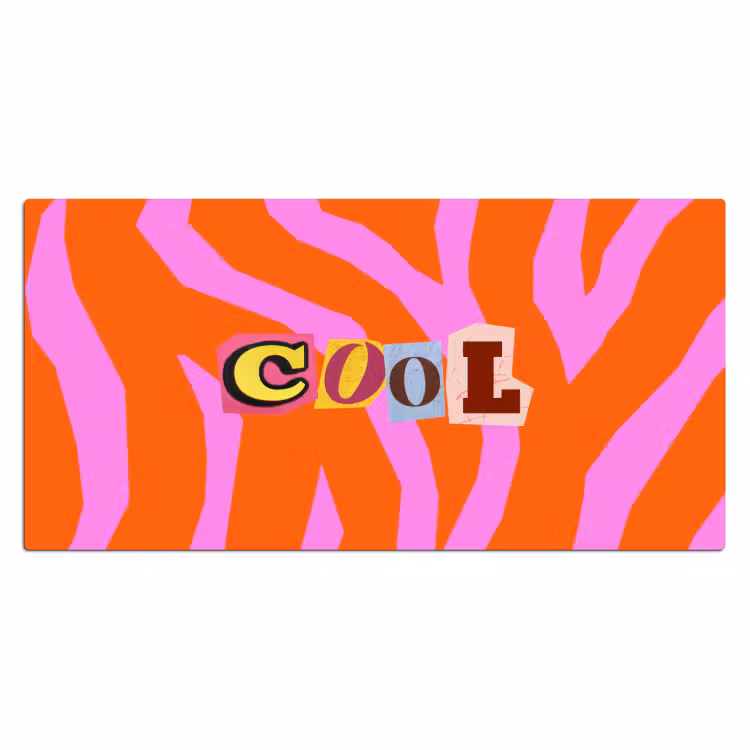 Zebraprint - Grafisch - COOL - Oranje Muismat XXL klein -3d_leeg