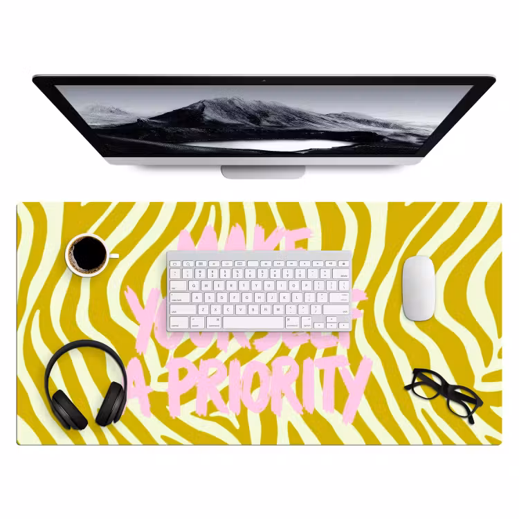 Zebraprint - Priority - Roze Muismat XXL klein -3d