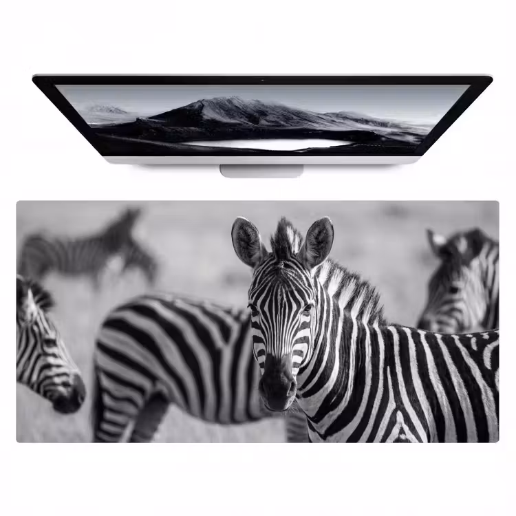 Zebra's - Zwart - Wit Muismat XXL klein -zzz3d