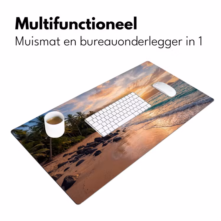Zee - Berg - Landschap - Tropisch - Goud Muismat XXL klein -sfeer4