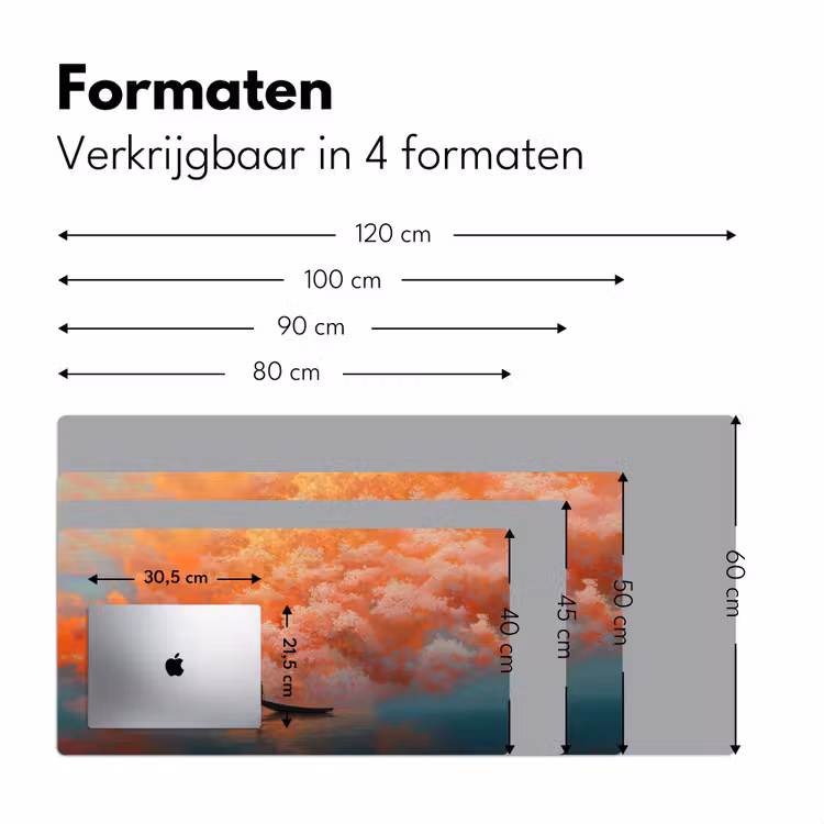 Zee - Boot - Wolken - Oranje Muismat XXL klein -sfeer5
